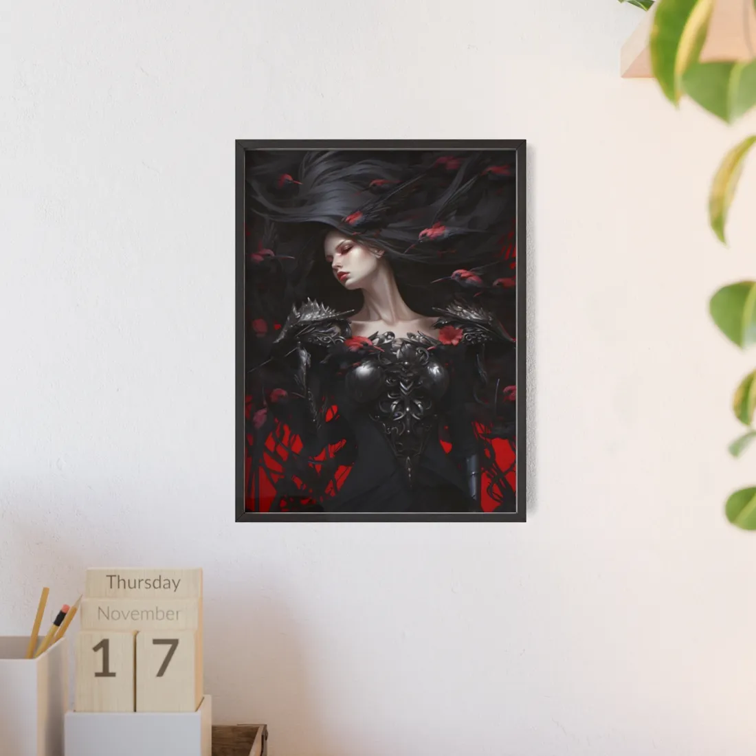 Enigmatic Songbird: Nature's Guardian Art - Framed Poster