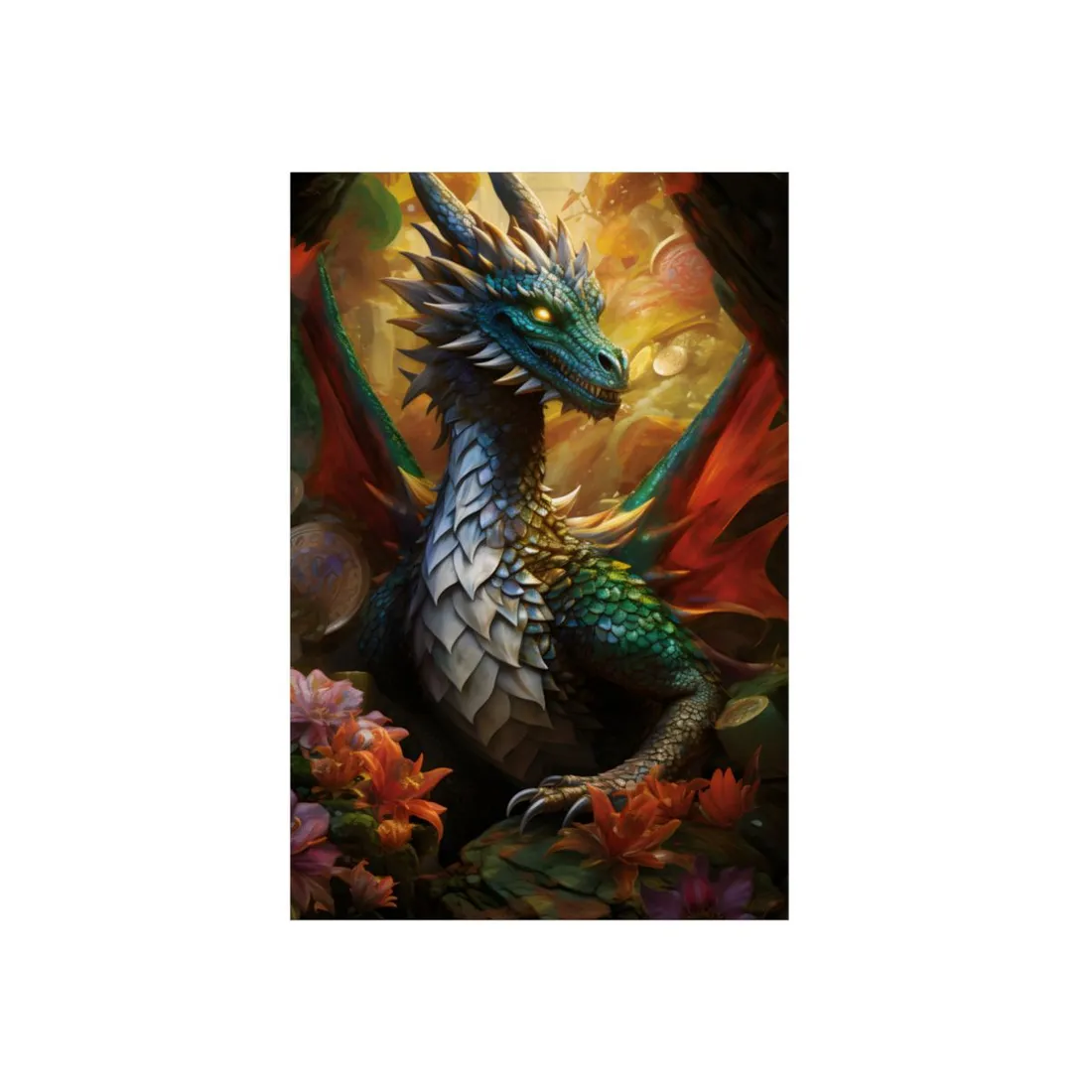 Epic Fantasy Dragon: Ancient Guardian of Wonder - Metal Poster