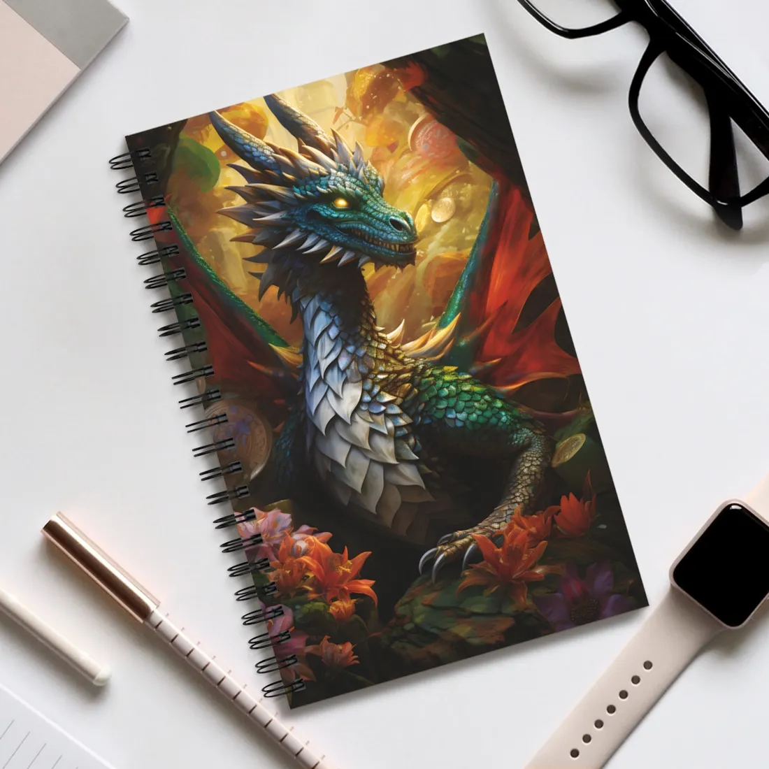 Epic Fantasy Dragon: Ancient Guardian of Wonder - Spiral Notebook