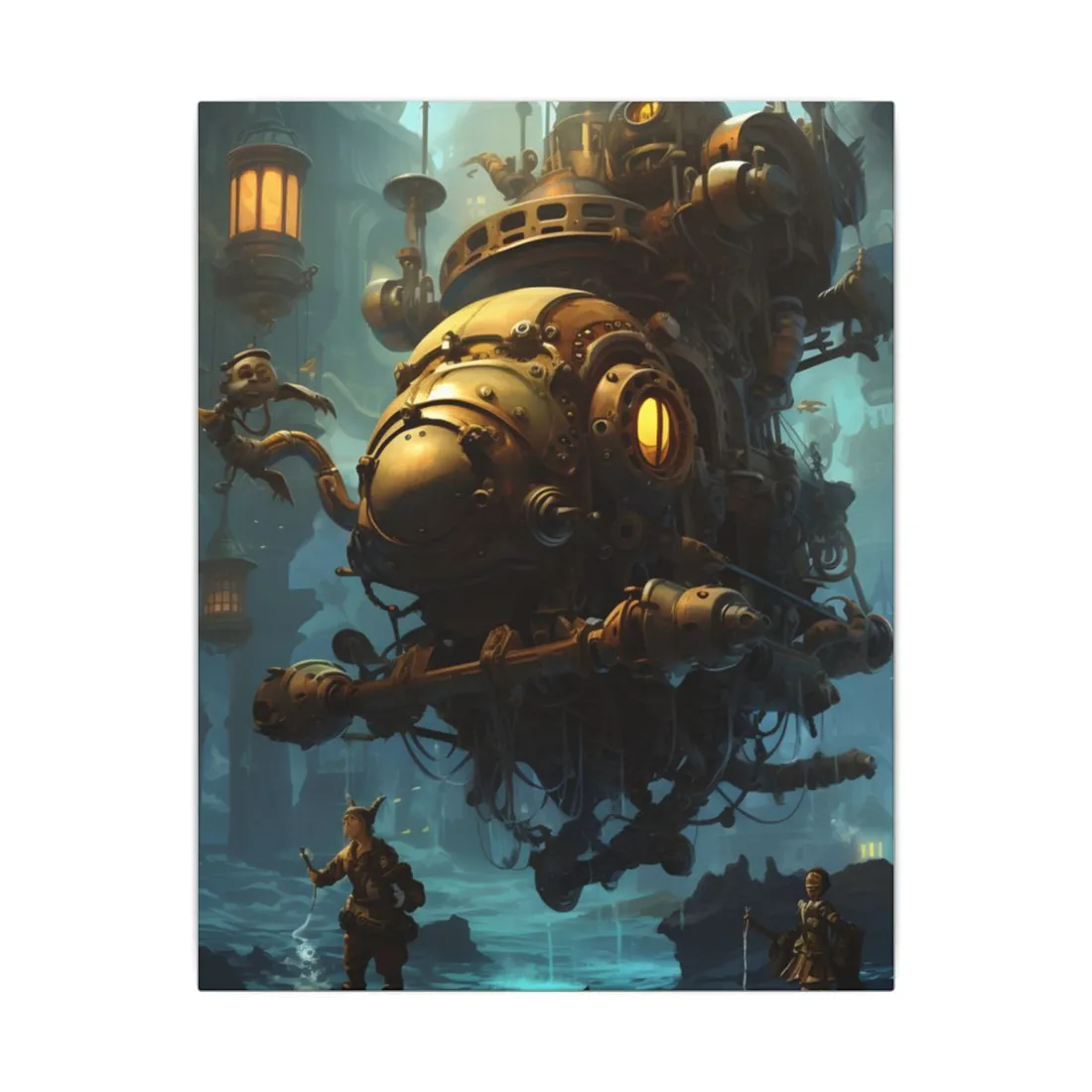 Epic Steampunk Oceanic Adventure: Crew Sets Sail - Canvas