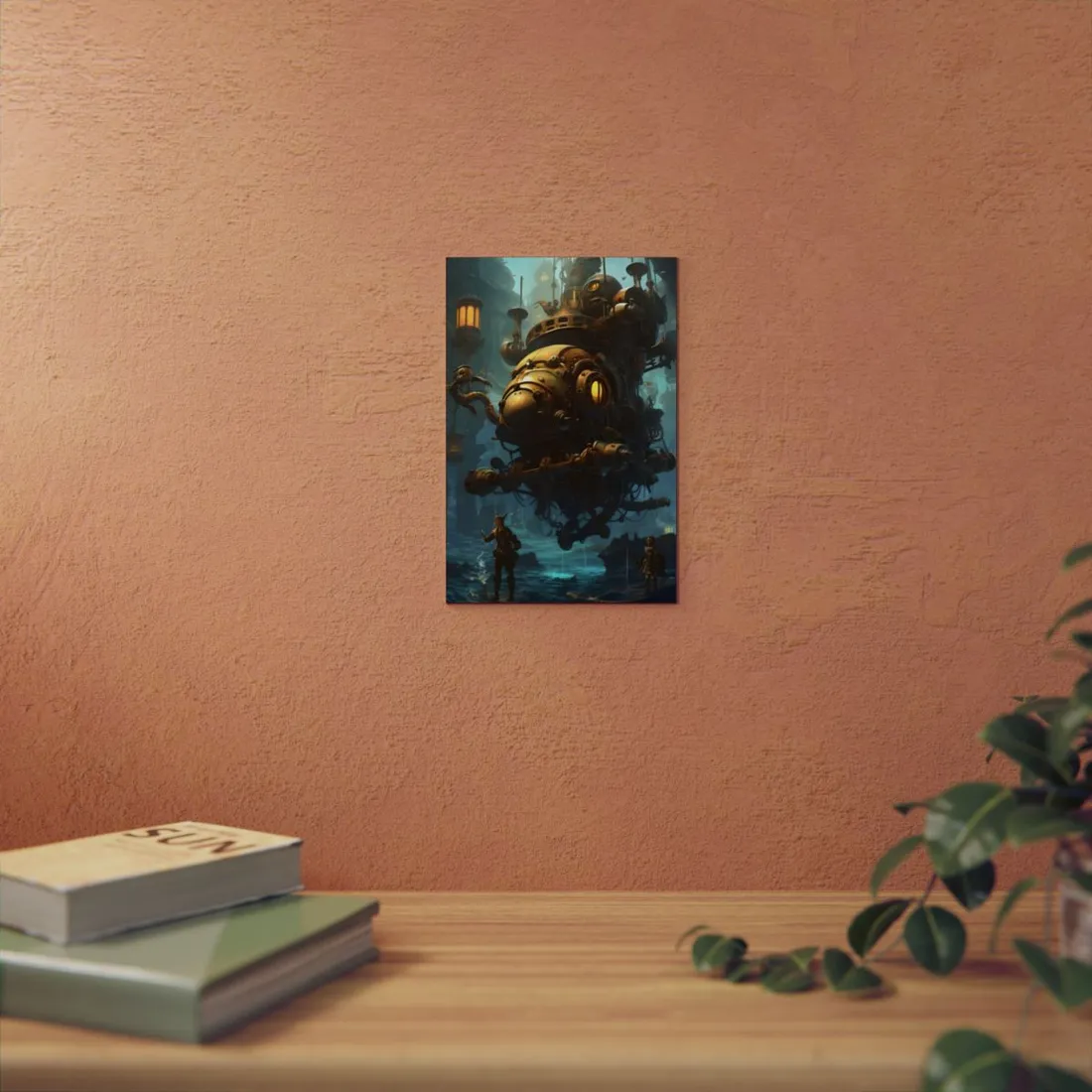 Epic Steampunk Oceanic Adventure: Crew Sets Sail - Metal Poster