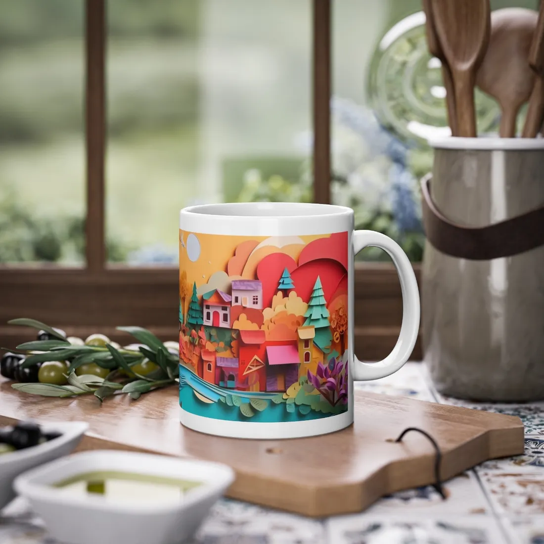Epic Sunset Beach: Magical Paper Quilling - Mug