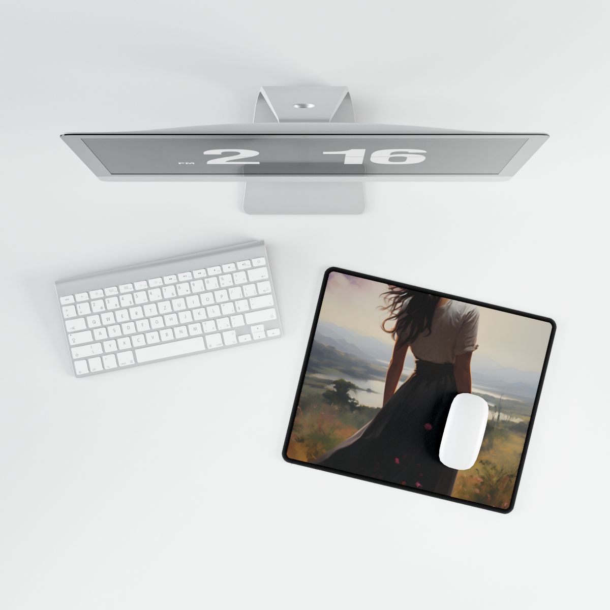 Ethereal Beauty: A Candid Portrait of a Dark-Skinned Woman - Desk Mat