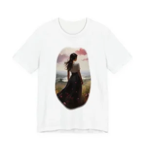 Woman Overlooking a Meadow Lake T-Shirt