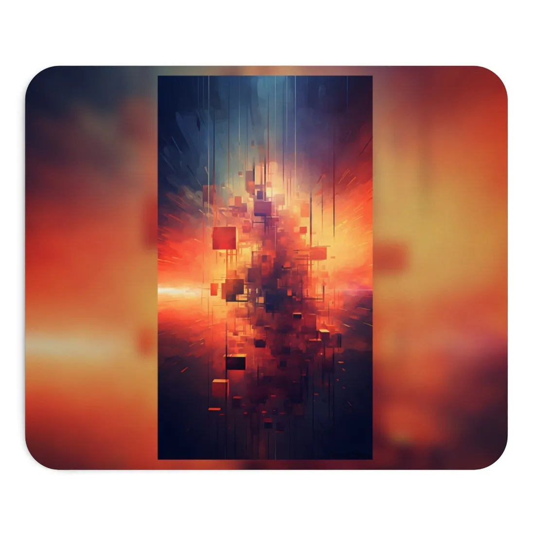Ethereal Cyber Dreamscape: Abstract Digital Art - Mouse Pad