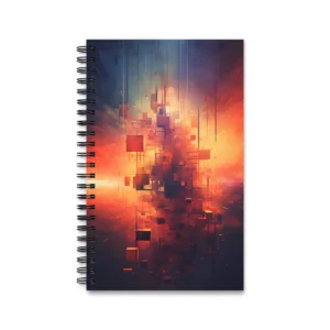 Abstract Floating Cubes at Sunset Spiral Notebook