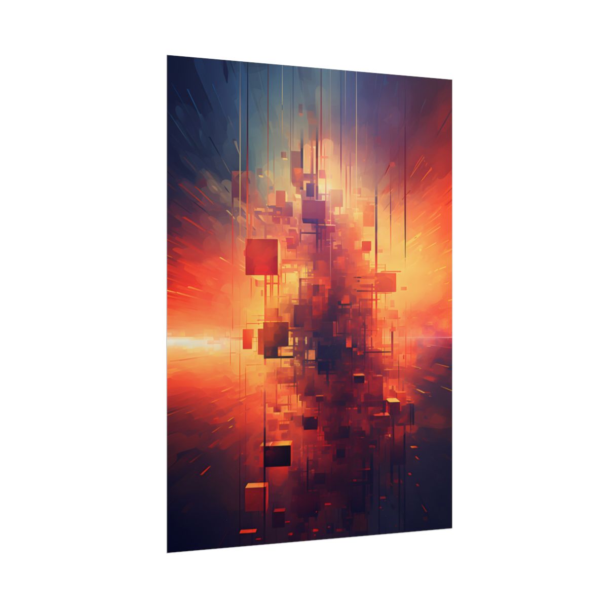 Ethereal Cyber Dreamscape: Abstract Digital Art - Poster