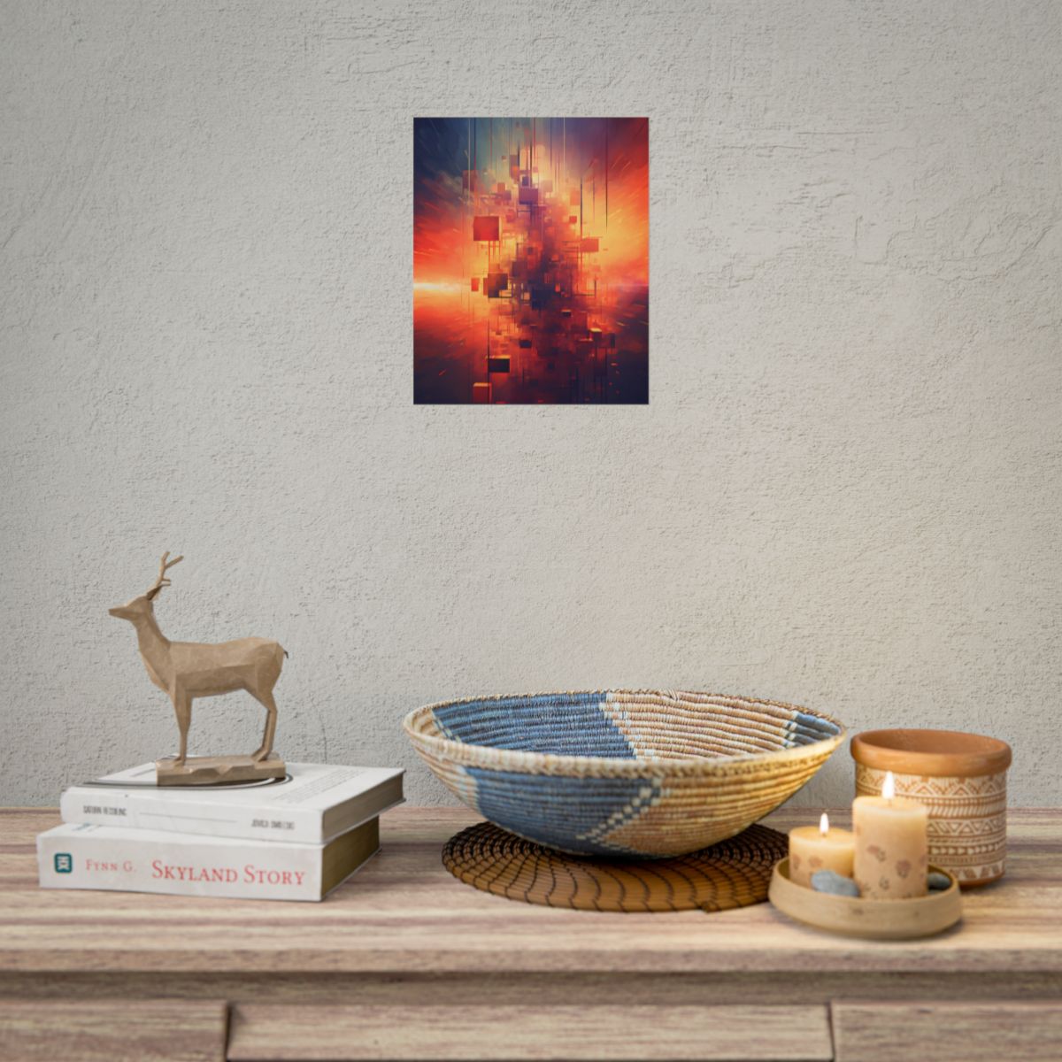 Ethereal Cyber Dreamscape: Abstract Digital Art - Poster