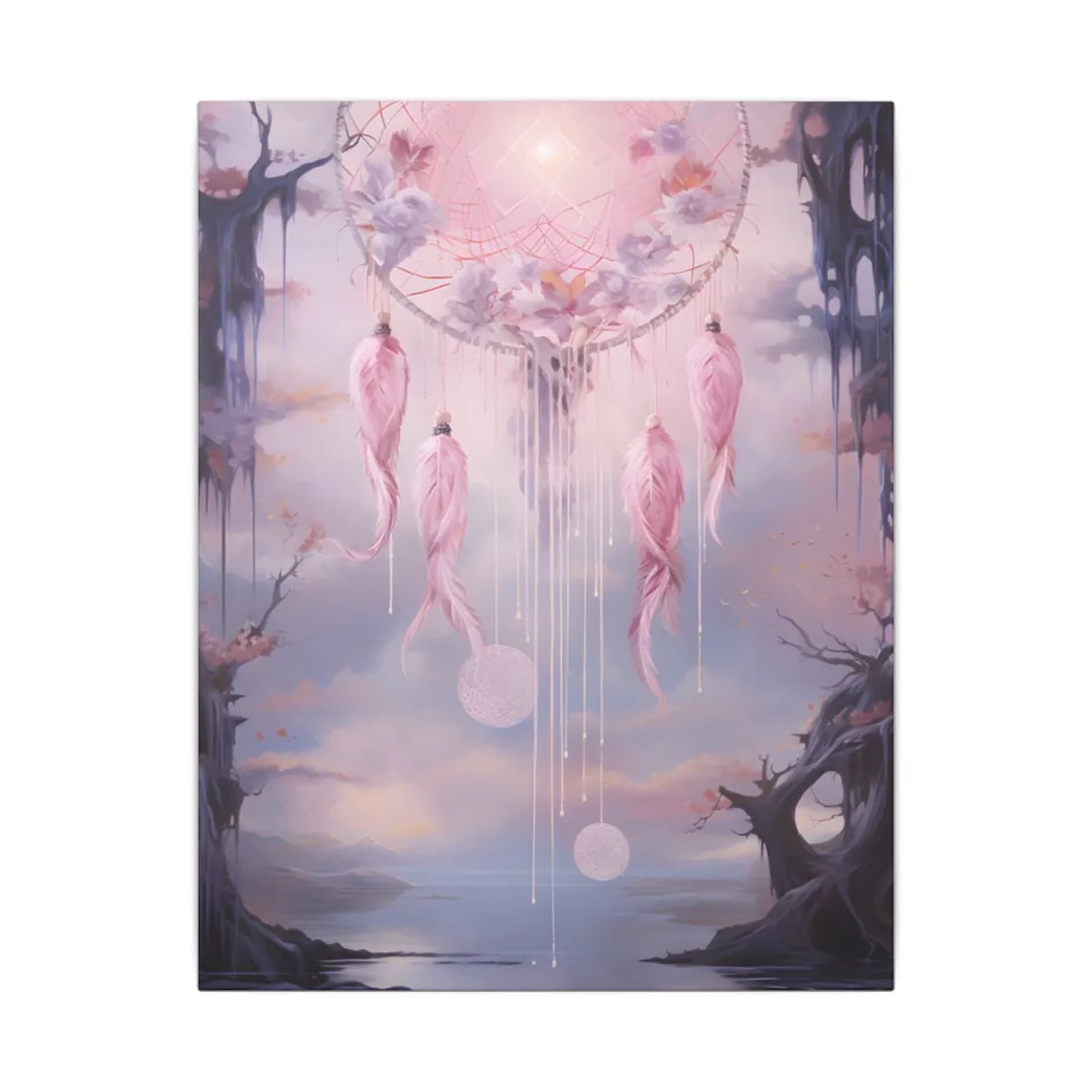 Ethereal Dreamcatcher Realm: Surreal Dreamscape Art - Canvas