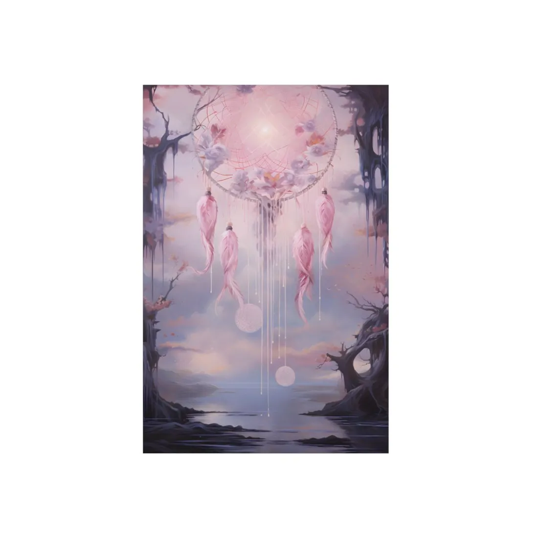 Ethereal Dreamcatcher Realm: Surreal Dreamscape Art - Metal Poster