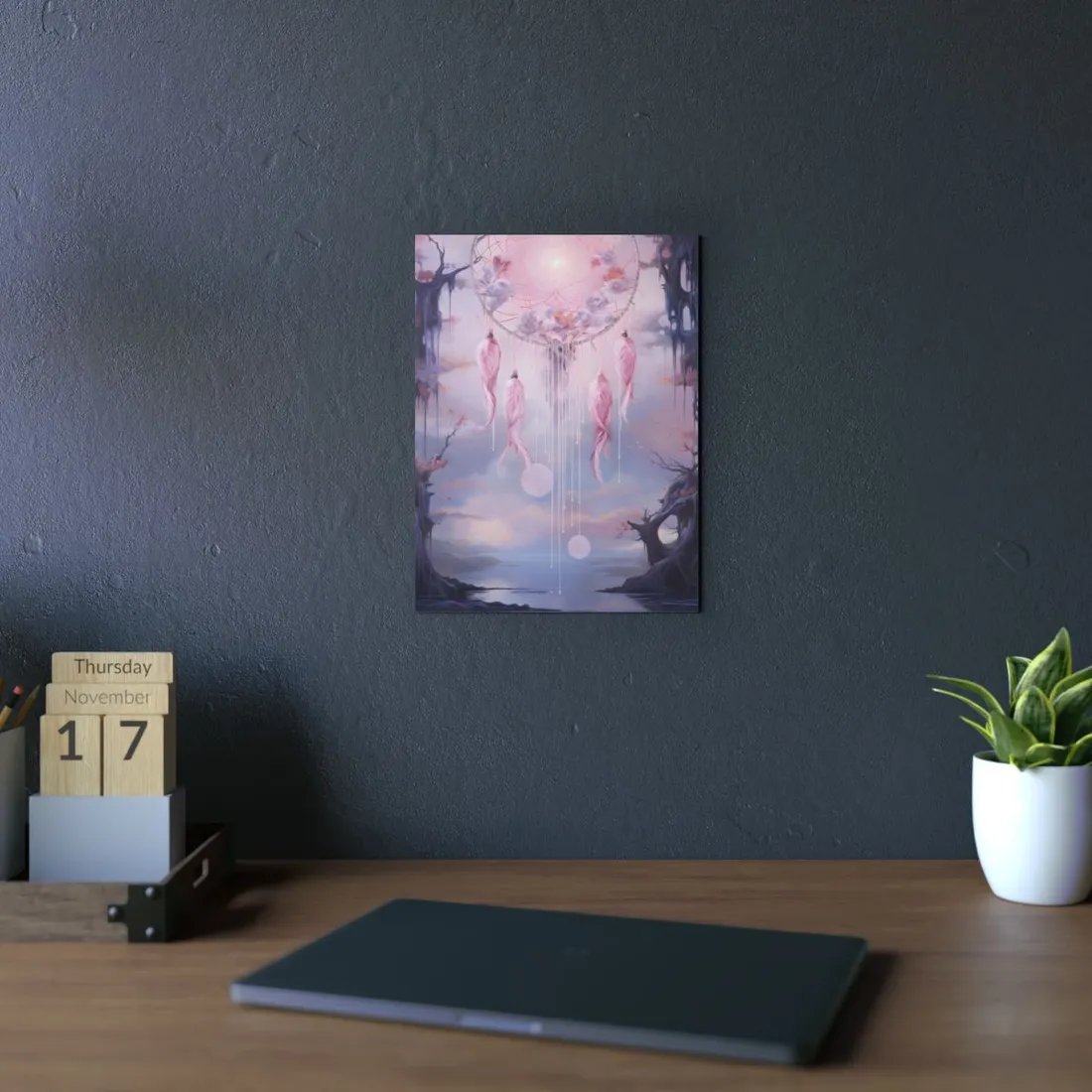 Ethereal Dreamcatcher Realm: Surreal Dreamscape Art - Metal Poster