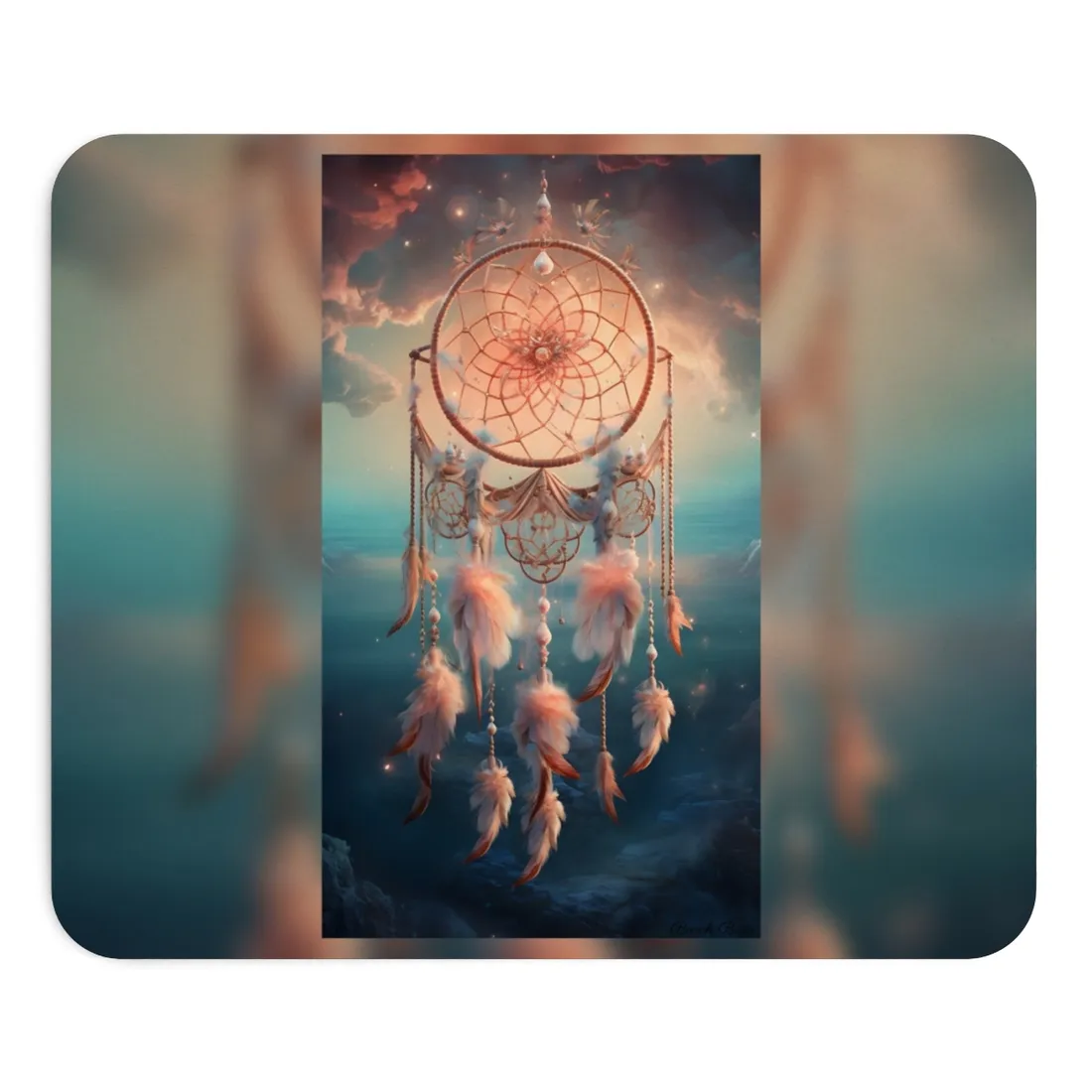 Ethereal Dreamcatcher Realm: Surreal Dreamscape Digital Art - Mouse Pad