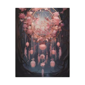 Pink Dreamcatcher in Forest Canvas Print