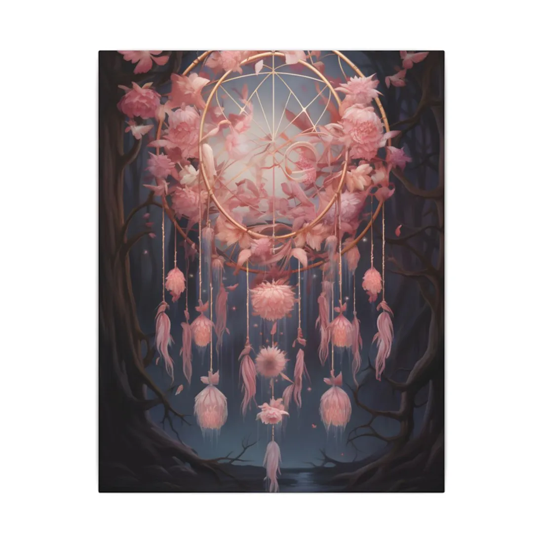 Ethereal Dreamcatcher Realm: Surreal Landscape Art - Canvas