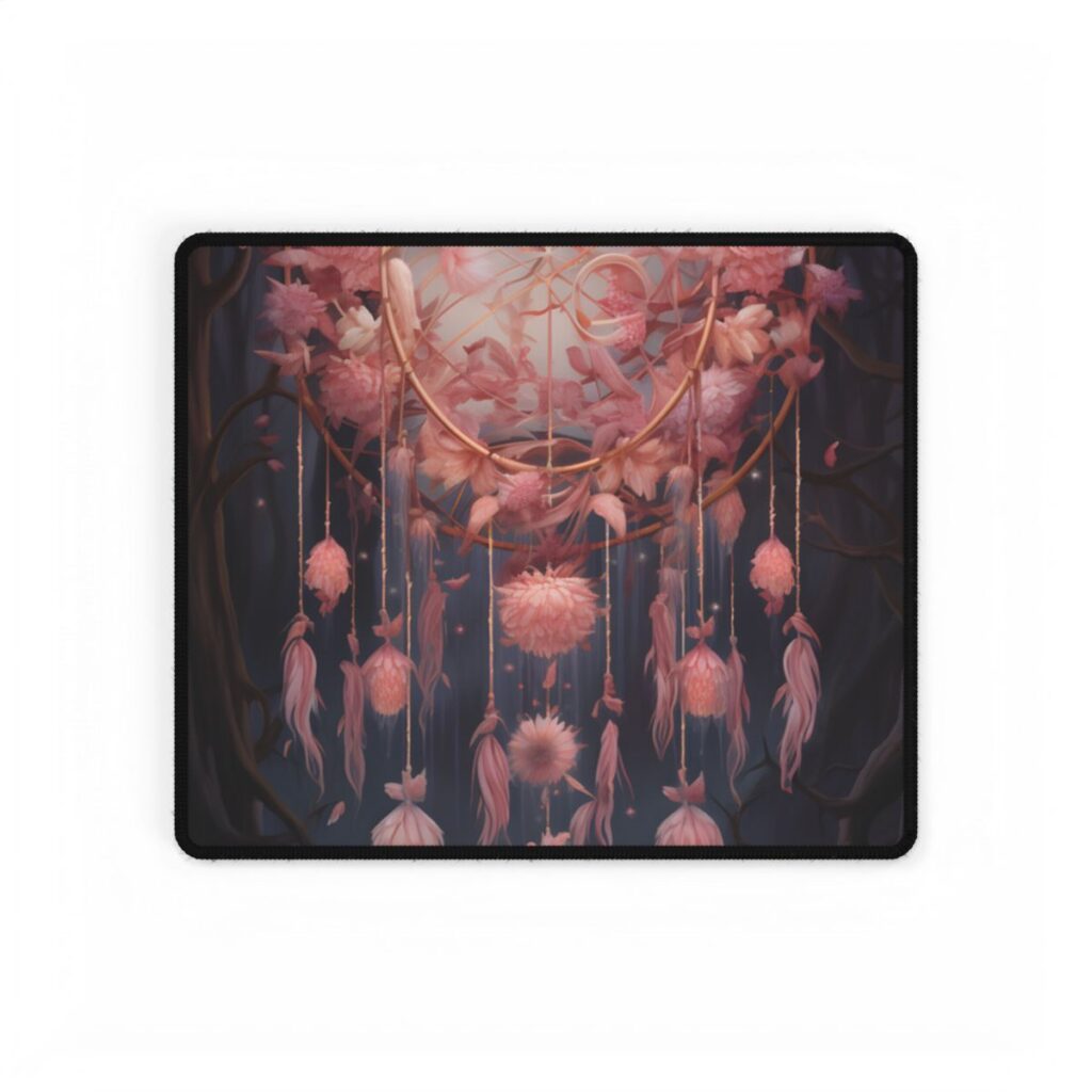 Ethereal Dreamcatcher Realm: Surreal Landscape Art - Desk Mat