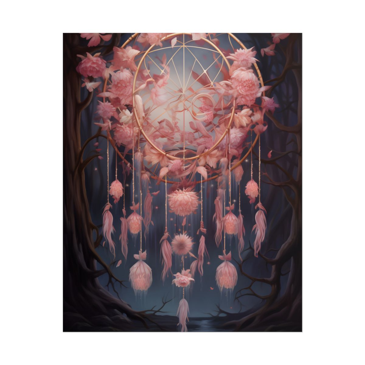 Ethereal Dreamcatcher Realm: Surreal Landscape Art - Poster