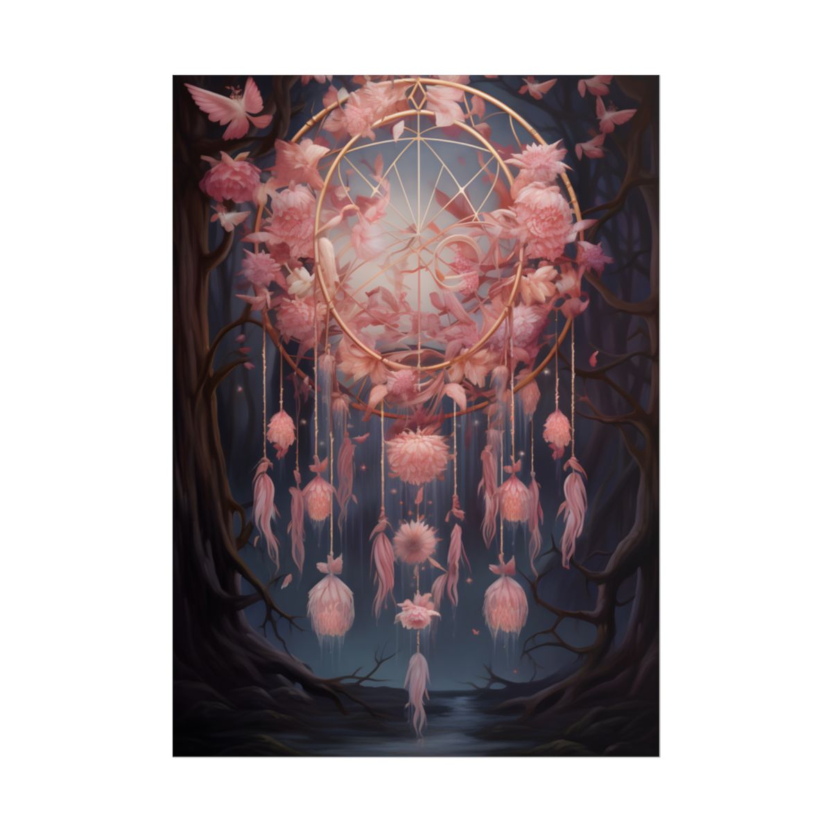 Ethereal Dreamcatcher Realm: Surreal Landscape Art - Poster