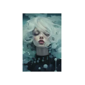 Woman with White Hair Metal Poster