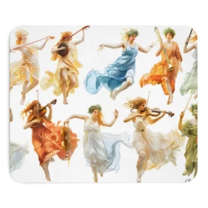 Musician Figures in Flowing Robes Mouse Pad