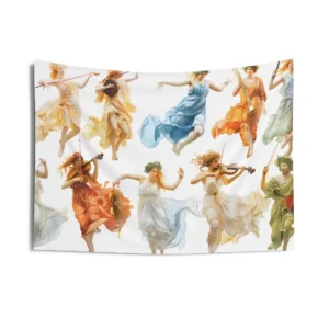 Musician Figures in Flowing Robes Wall Tapestry