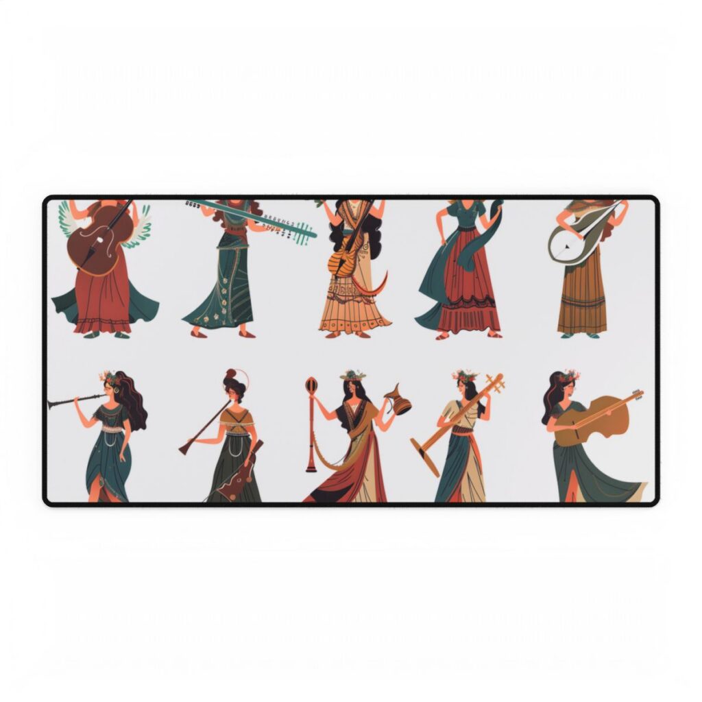 Ethereal Goddesses of Greece: Mythical Artwork - Desk Mat