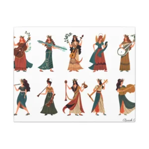 Women Playing Musical Instruments Canvas Print
