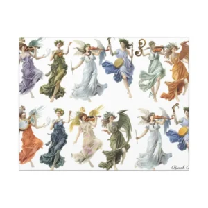 Classical Women Playing Instruments Canvas Print