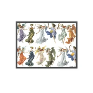 Classical Women Playing Instruments Framed Poster