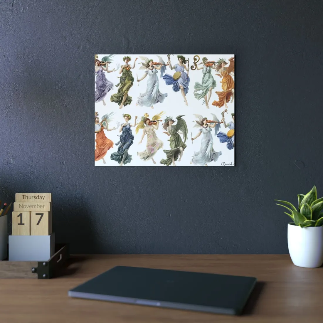 Ethereal Greek Goddesses: Classical Artwork featuring Nine Unique Deities - Metal Poster