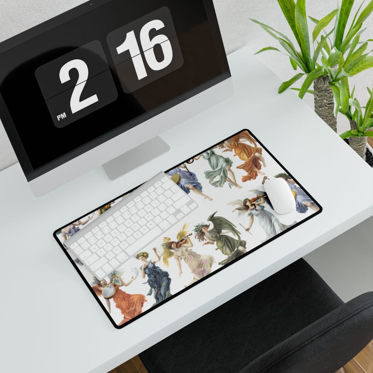 Ethereal Greek Goddesses: Classical Artwork featuring Nine Unique Deities - Desk Mat