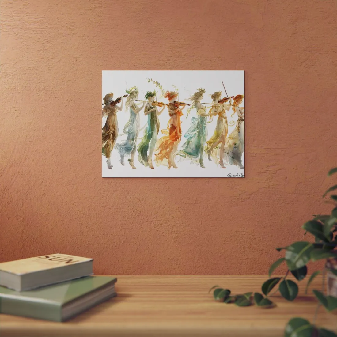 Ethereal Greek Goddesses: Serene Stylized Art - Metal Poster