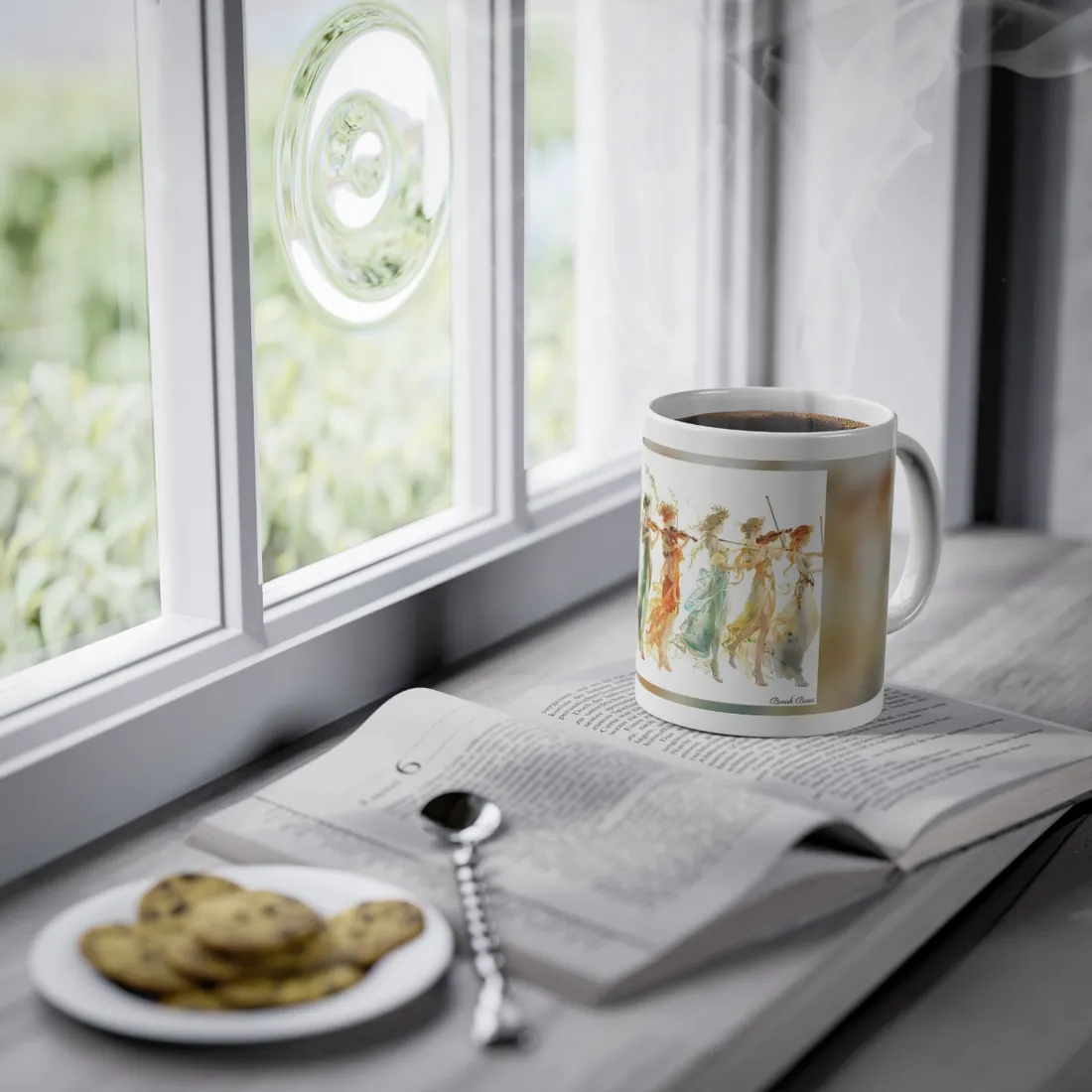 Ethereal Greek Goddesses: Serene Stylized Art - Mug