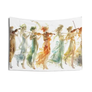 Women Playing Violins Wall Tapestry
