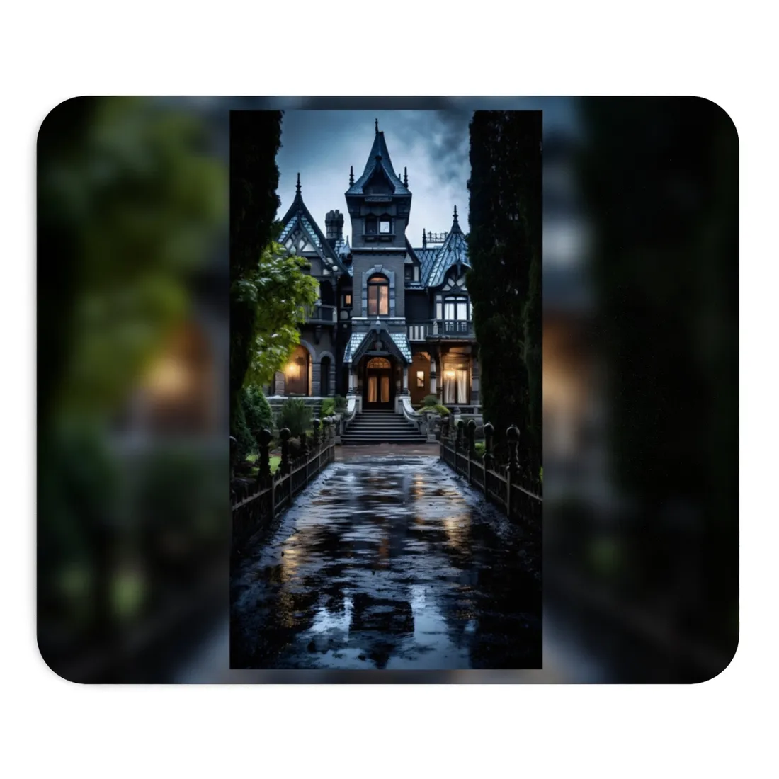 Ethereal Shadows of a Haunted Mansion: Dark - Mouse Pad