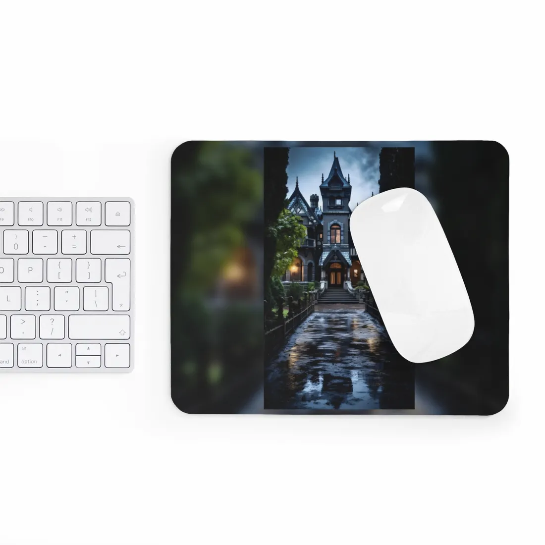 Ethereal Shadows of a Haunted Mansion: Dark - Mouse Pad