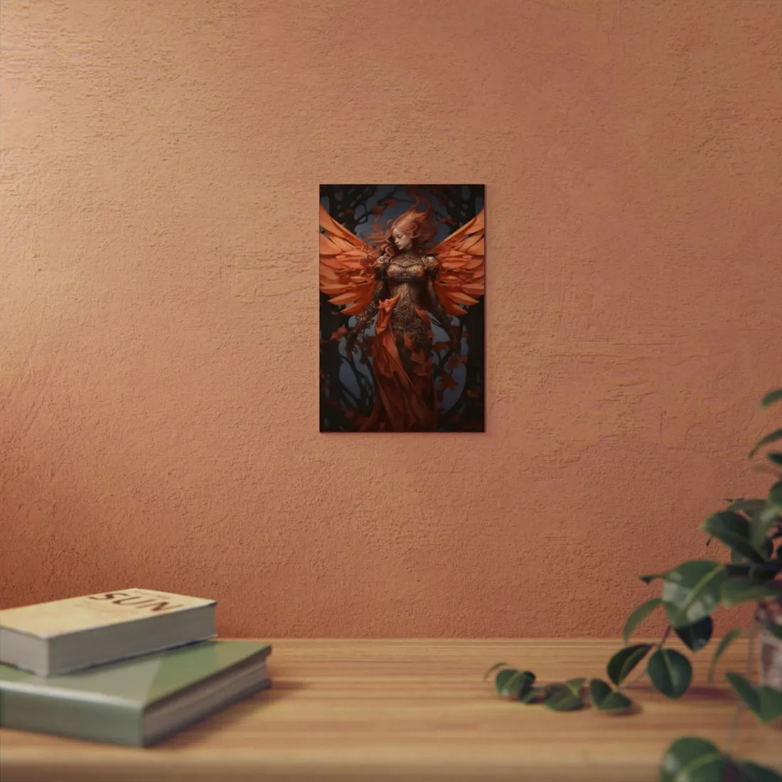 Ethereal Winged Guardian: Fantasy Goddess - Metal Poster
