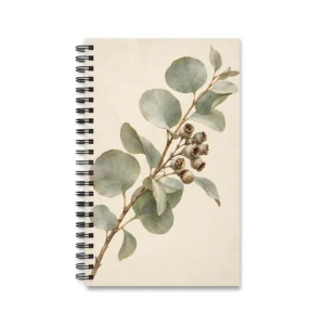 Eucalyptus Branch with Seed Pods Spiral Notebook