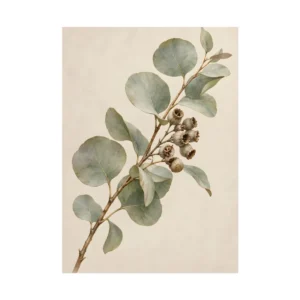 Eucalyptus Branch with Seed Pods Poster