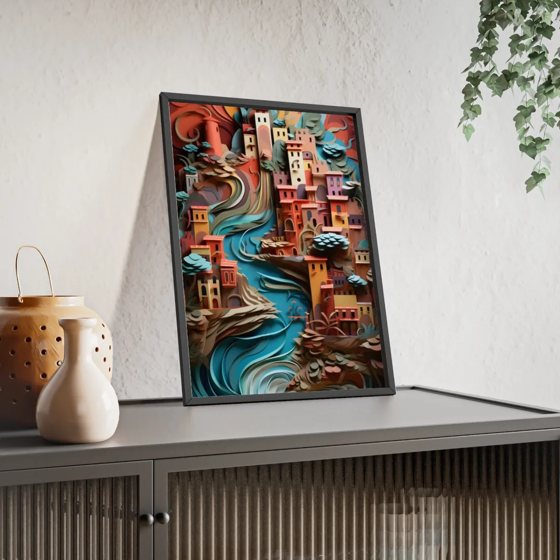 European Nature in Paper Quill: A Close-Up - Framed Poster