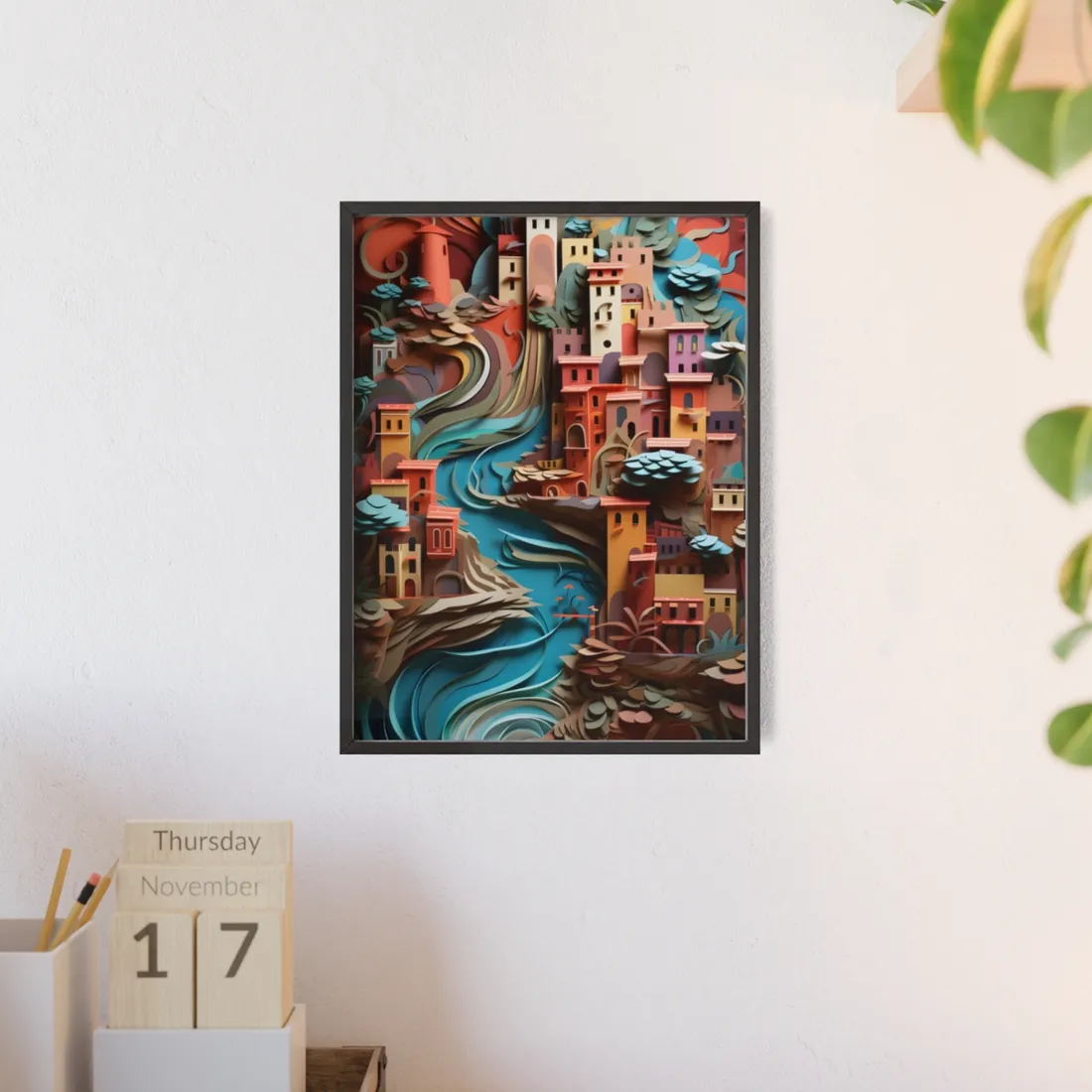 European Nature in Paper Quill: A Close-Up - Framed Poster