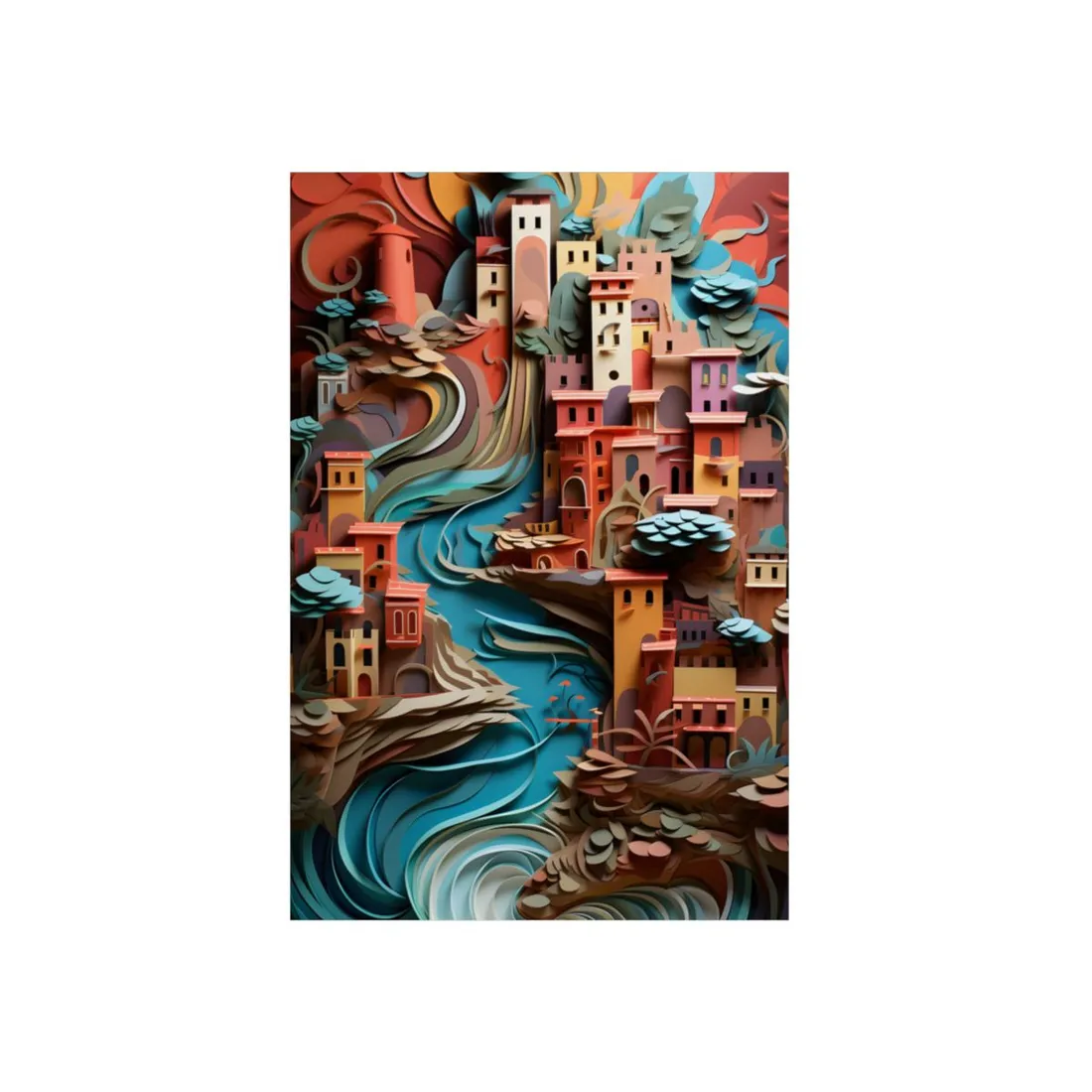 European Nature in Paper Quill: A Close-Up - Metal Poster