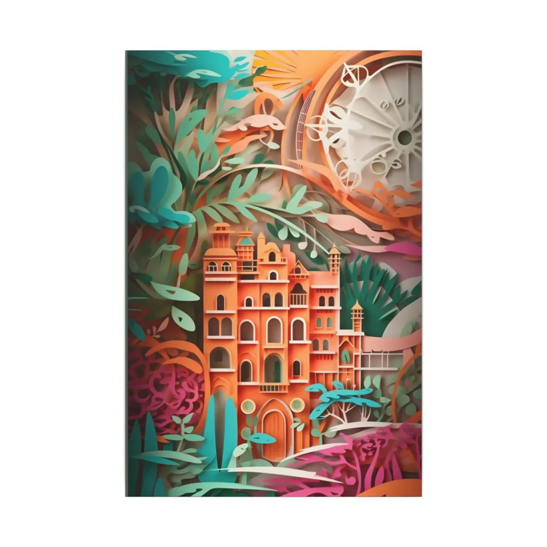 European Paper Quilled Landscape: Artistic Craftsmanship - Canvas
