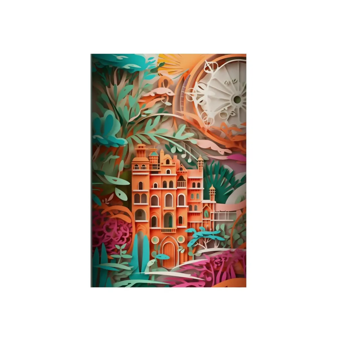 European Paper Quilled Landscape: Artistic Craftsmanship - Metal Poster