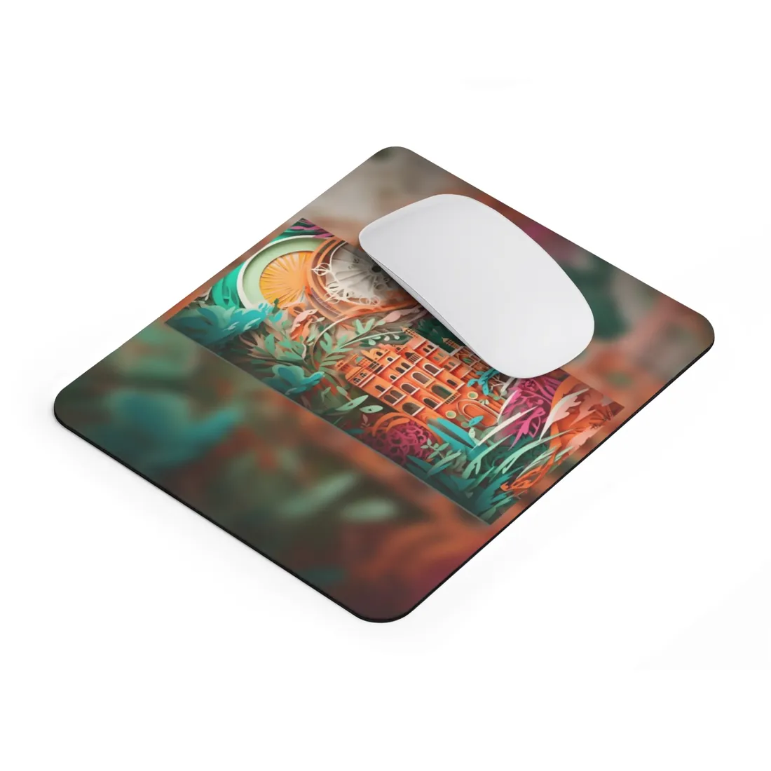 European Paper Quilled Landscape: Artistic Craftsmanship - Mouse Pad