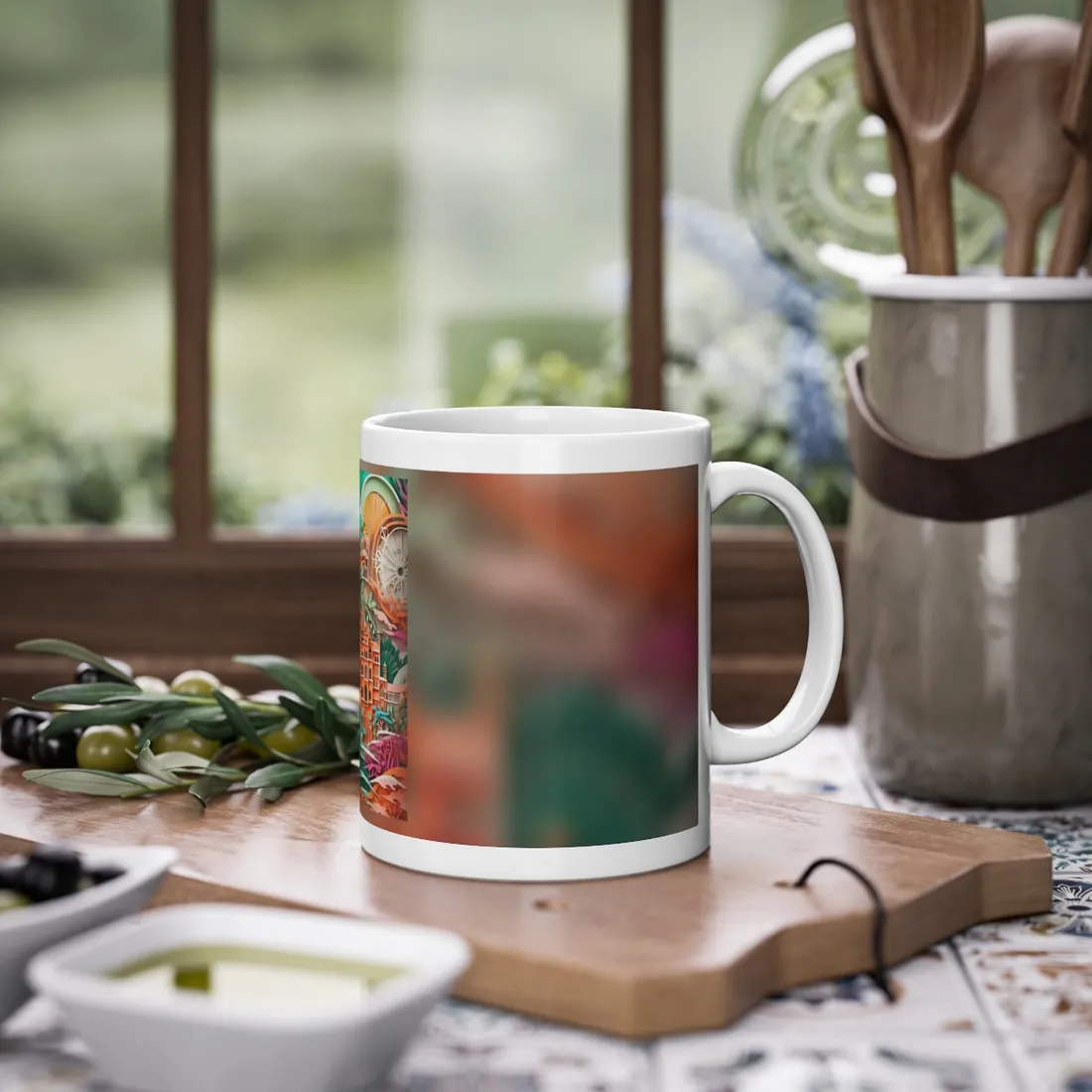 European Paper Quilled Landscape: Artistic Craftsmanship - Mug