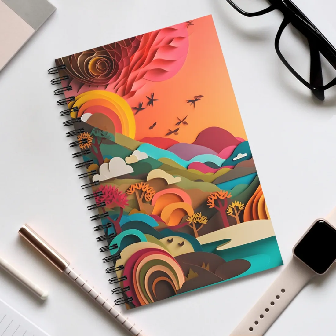 European Quilled Artwork: A Masterpiece of Paper Intricacy - Spiral Notebook