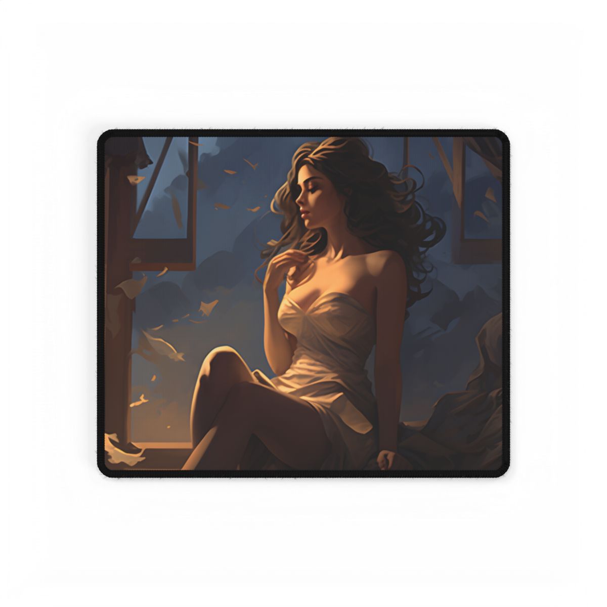 Everyday Moment: Person in Front of White Wall - Documentarty Style Art - Desk Mat