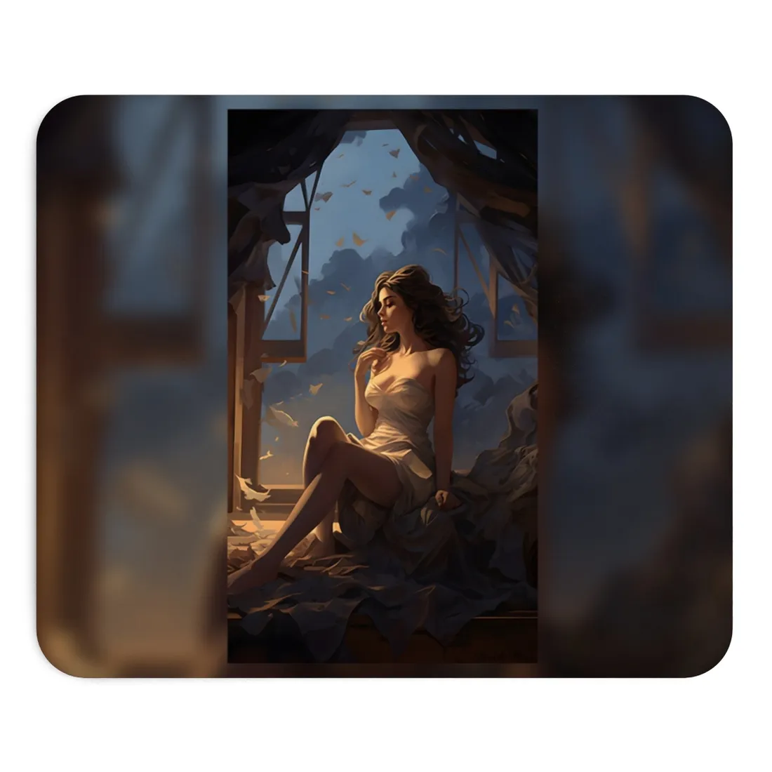 Everyday Moment: Person in Front of White Wall - Documentarty Style Art - Mouse Pad