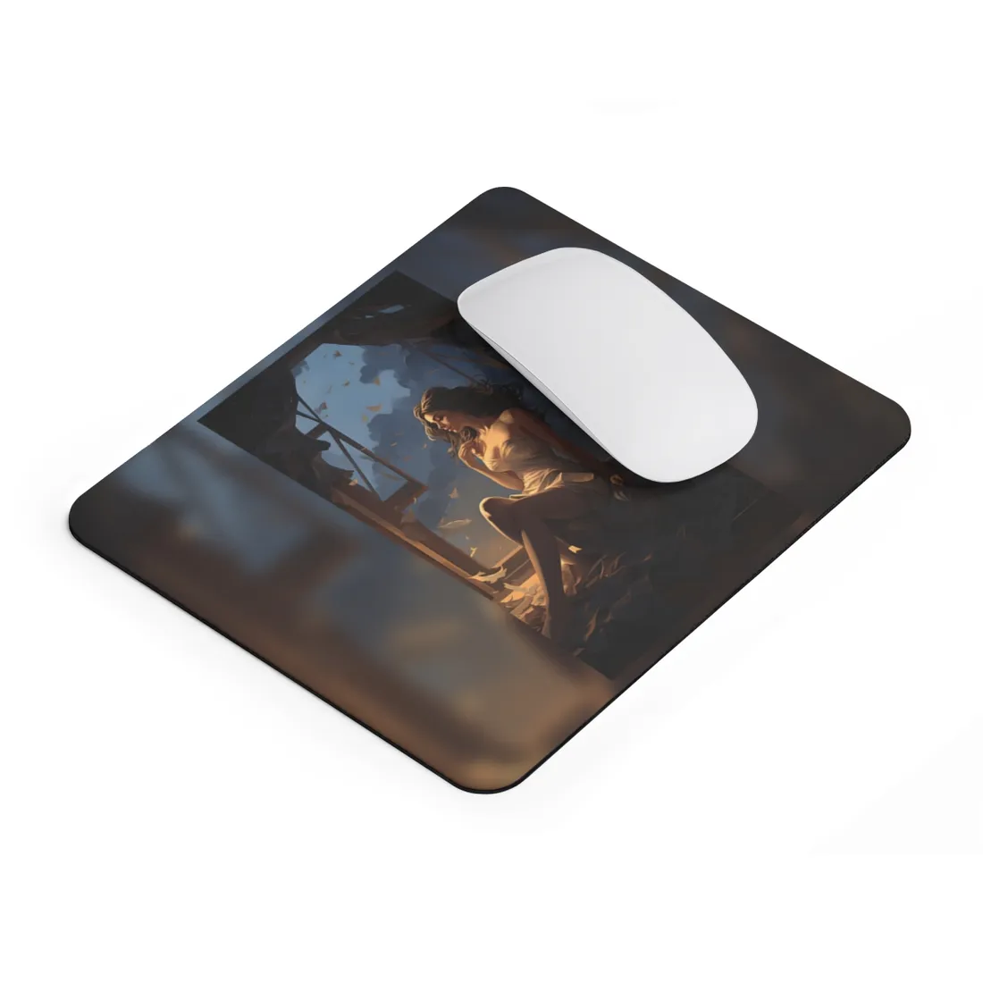 Everyday Moment: Person in Front of White Wall - Documentarty Style Art - Mouse Pad