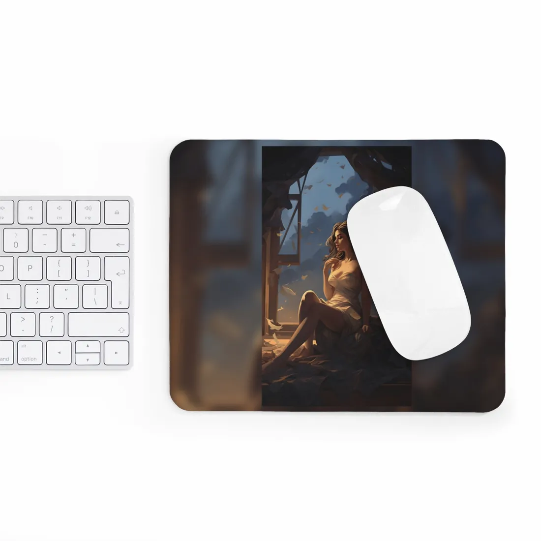 Everyday Moment: Person in Front of White Wall - Documentarty Style Art - Mouse Pad
